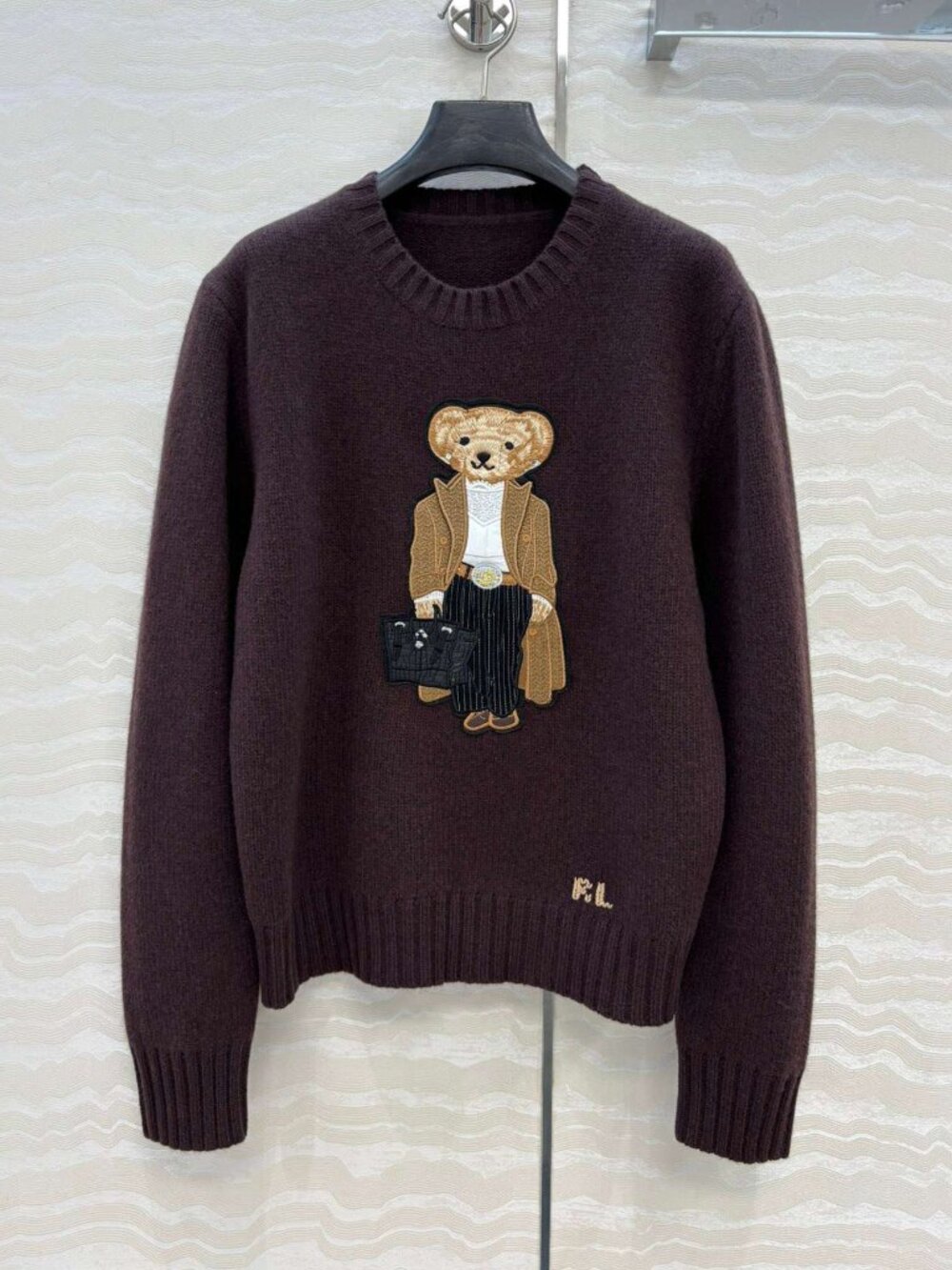 Polo Ralph Lauren Brown Bear Knit Sweater - Picture 1 of 6